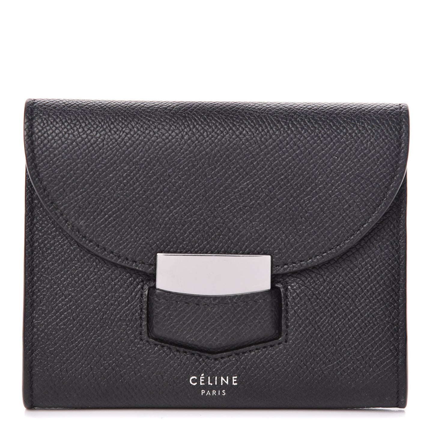 Grained Calfskin Small Trotteur Multifunction Wallet Black