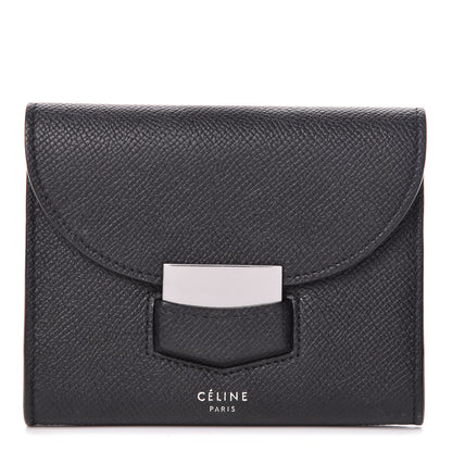 Celine Grained Calfskin Small Trotteur Multifunction Wallet Black 1 of 8