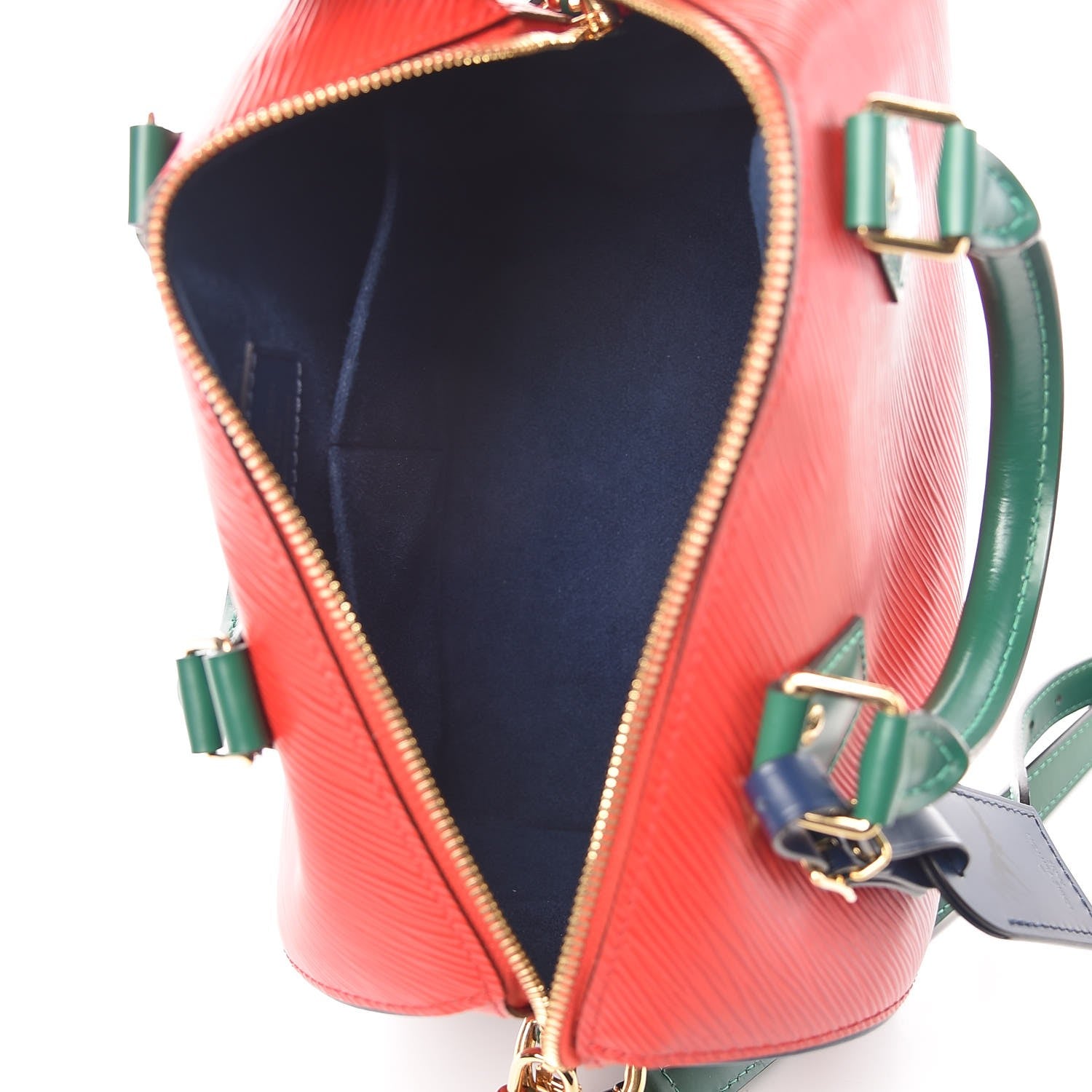 Louis Vuitton Epi Speedy Bandouliere 25 Coquelicot Vert Indigo 6 of 10