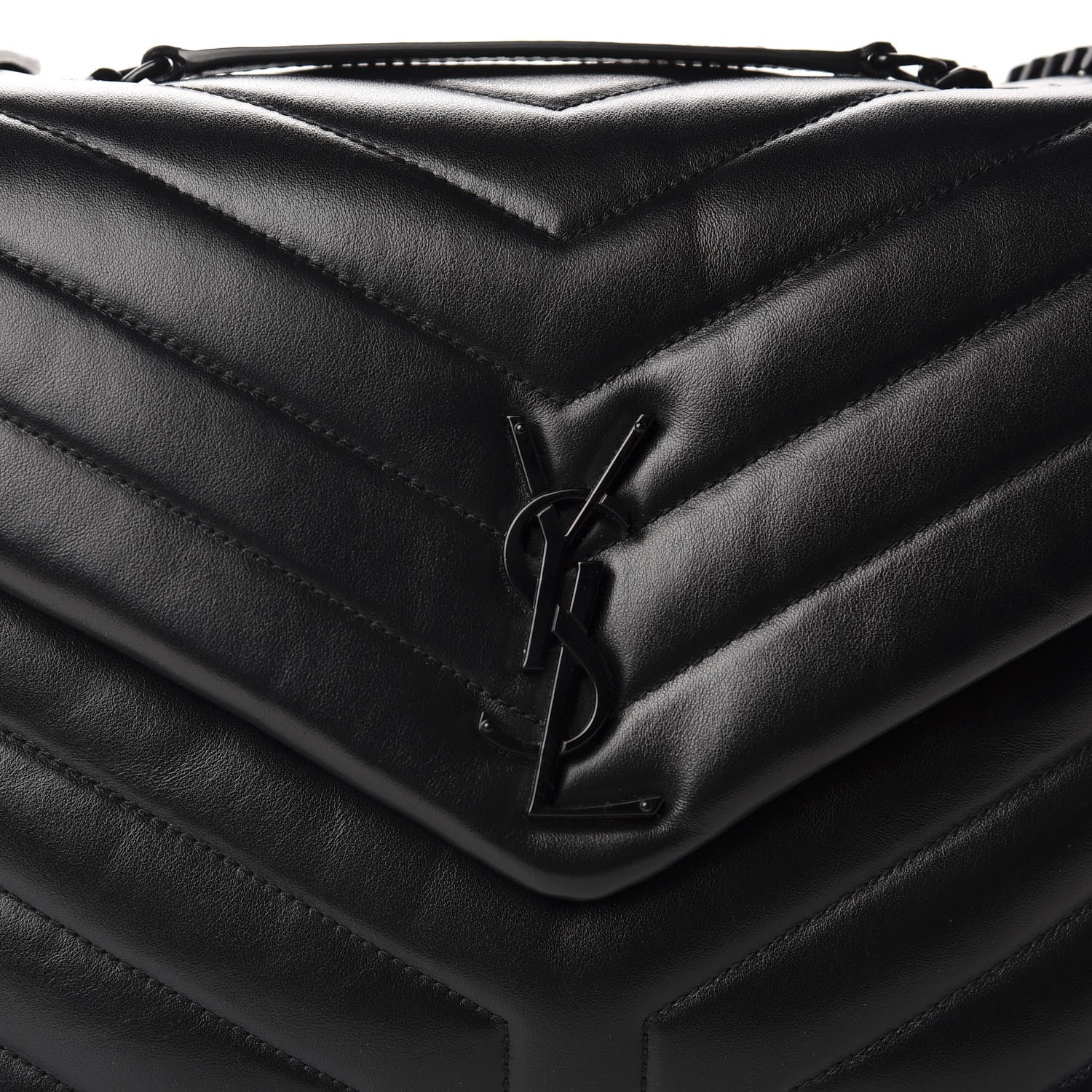 Saint Laurent Calfskin Y Quilted Monogram Medium Loulou Chain Satchel Black 11 of 11