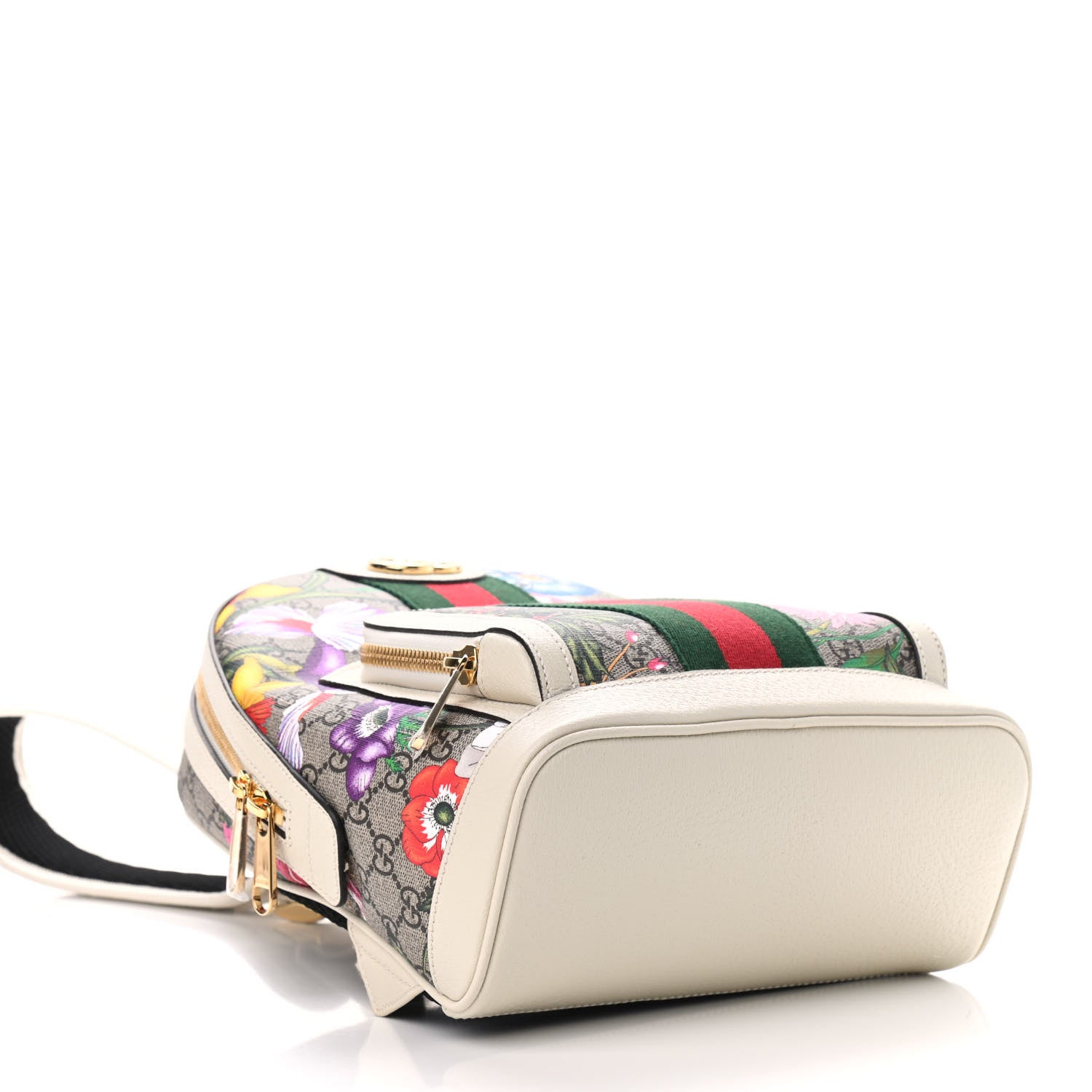 Gucci GG Supreme Monogram Flora Web Small Ophidia Day Backpack White 4 of 9