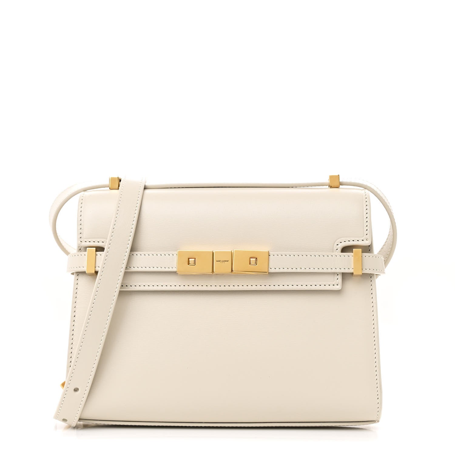 Saint Laurent Smooth Calfskin Mini Manhattan Shoulder Bag Blanc Vintage 1 of 10