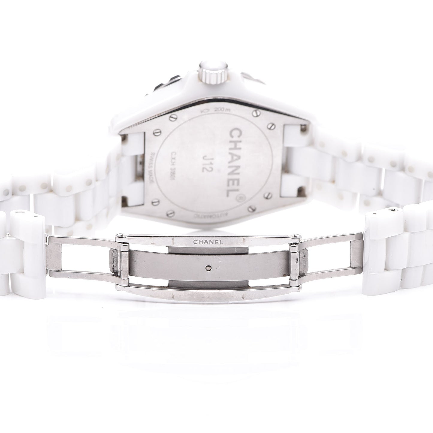 Stainless Steel Ceramic Diamond 38mm J12 Automatic Watch White