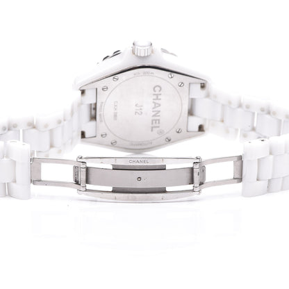 Chanel Stainless Steel Ceramic Diamond 38mm J12 Automatic Watch White 6 of 7