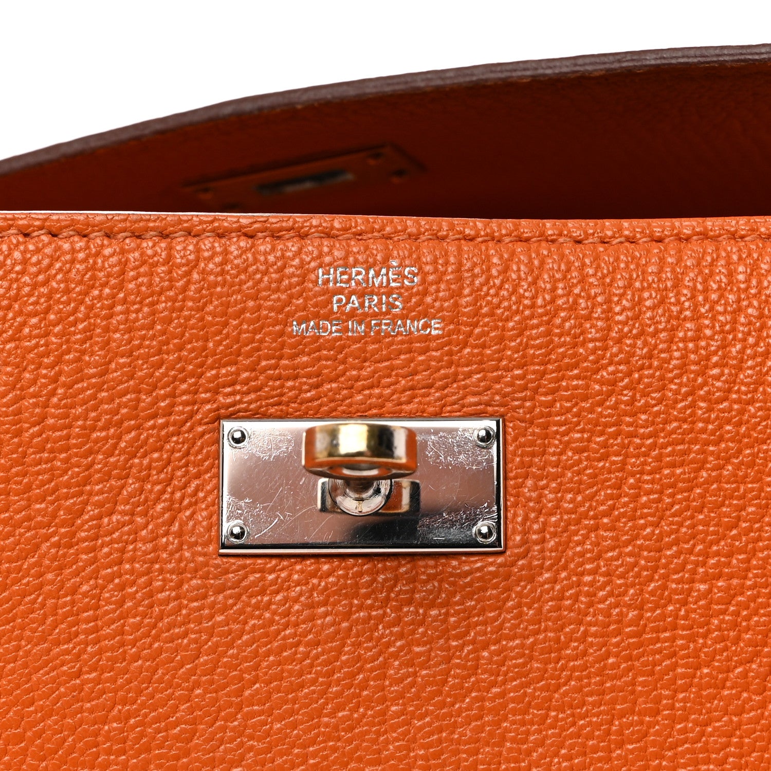 Hermes Chevre Mysore Kelly Longue Wallet Orange 7 of 10