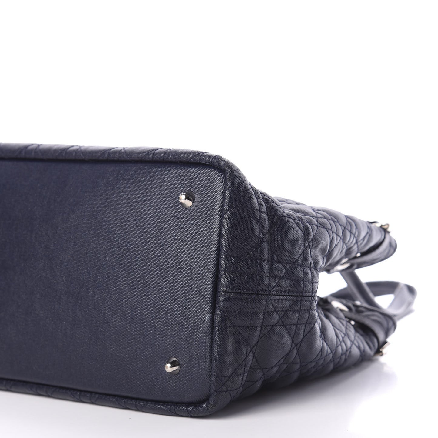 Coated Canvas Cannage Medium Panarea Tote Navy