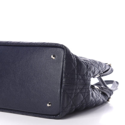 Christian Dior Coated Canvas Cannage Medium Panarea Tote Navy 7 of 12