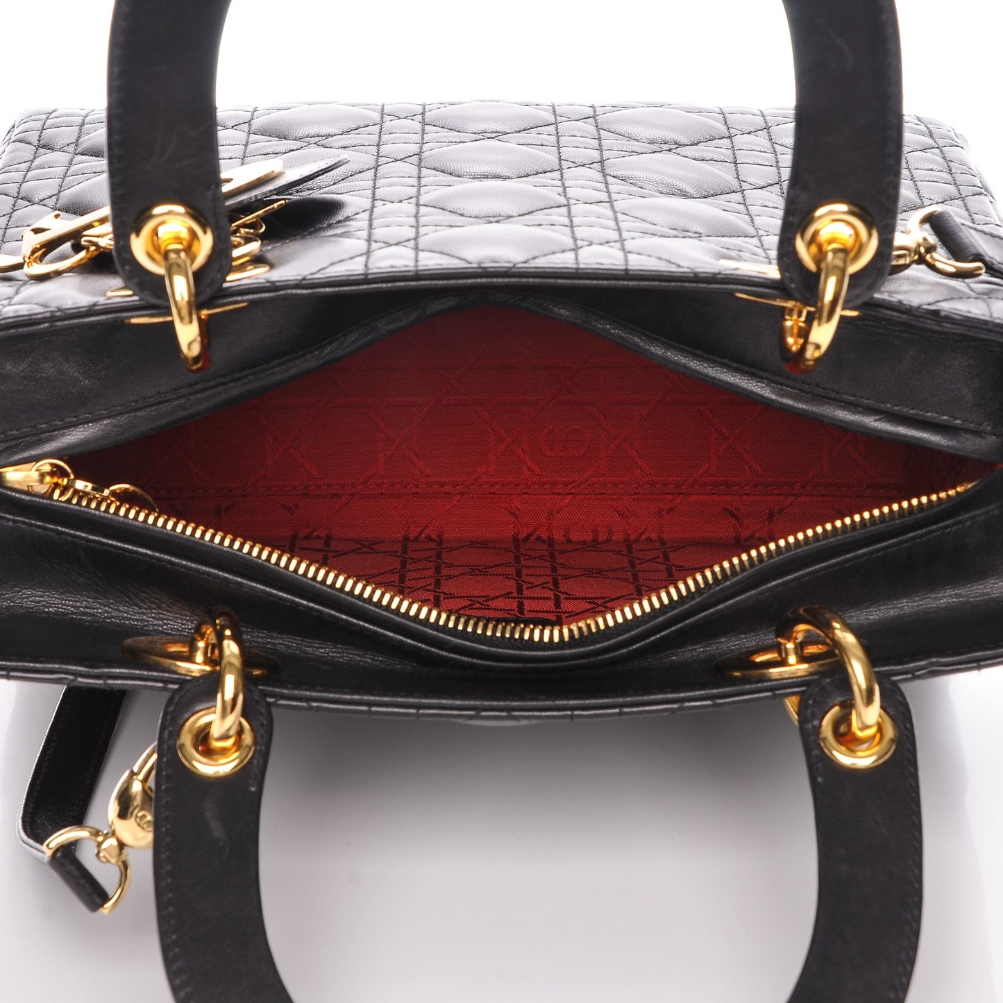 Lambskin Cannage Medium Lady Dior Black