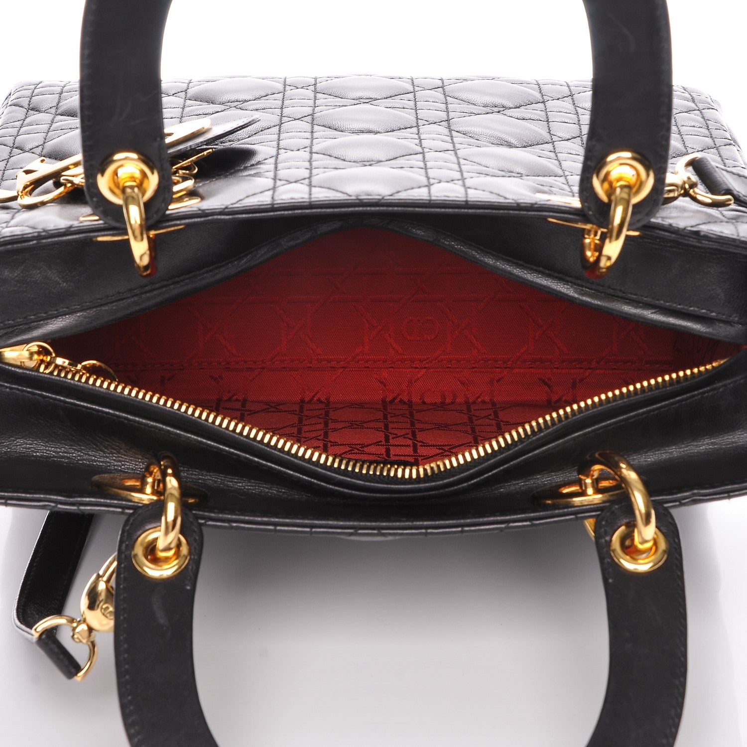 Christian Dior Lambskin Cannage Medium Lady Dior Black 5 of 7