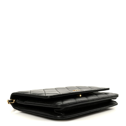 Chanel Lambskin Quilted Wallet On Chain WOC Black 4 of 13