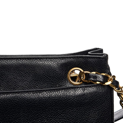 Chanel Caviar Flap Shoulder Bag Navy 21 of 22