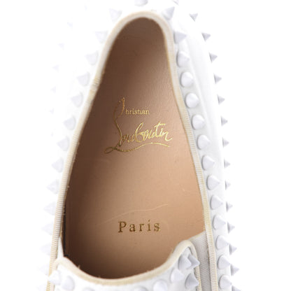 Christian Louboutin Calfskin Mens Spikes Pik Boat Flat 40.5 White 6 of 8