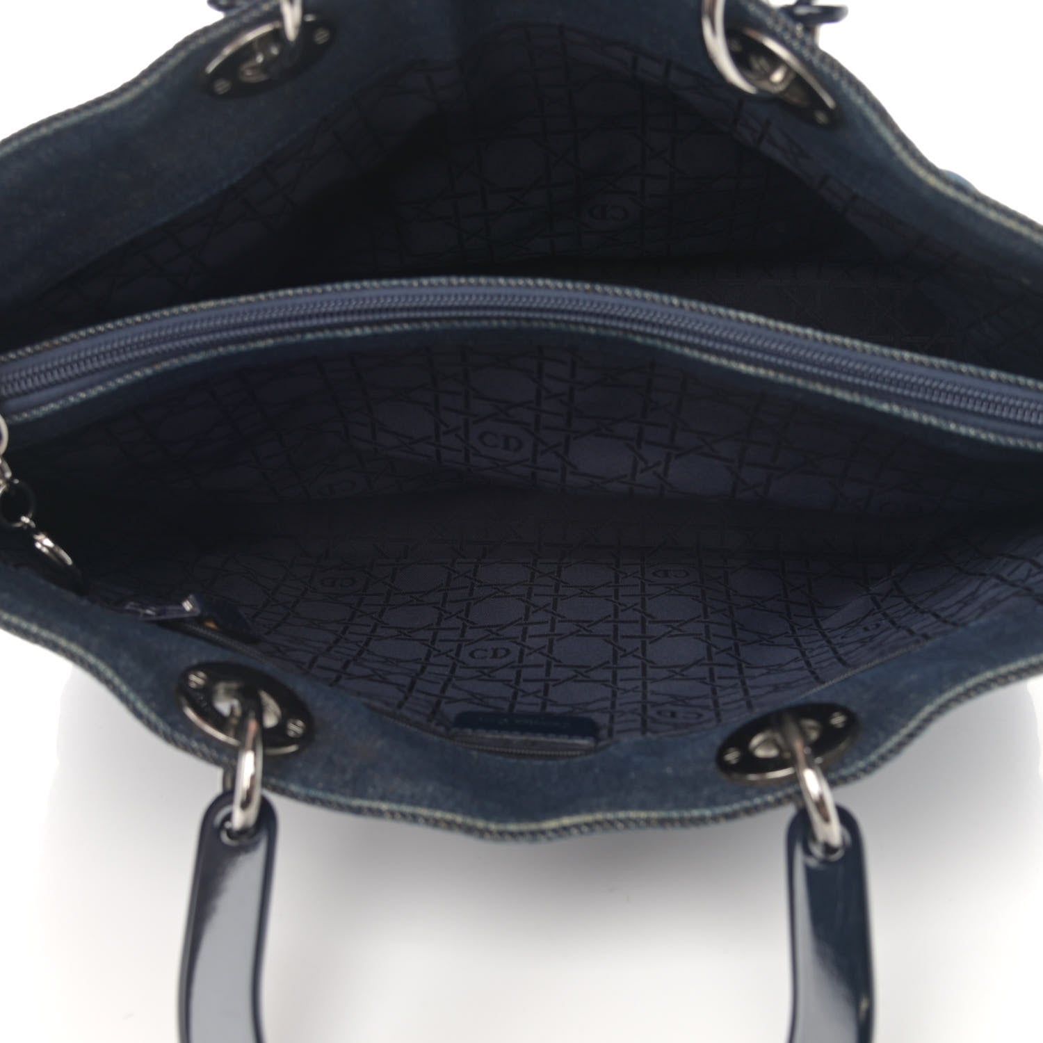 Christian Dior Denim Cannage Large Soft Lady Dior Tote Blue 5 of 12