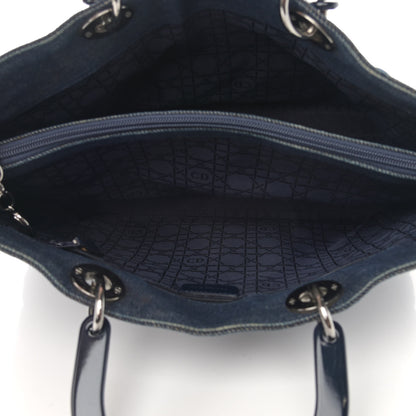 Christian Dior Denim Cannage Large Soft Lady Dior Tote Blue 5 of 12