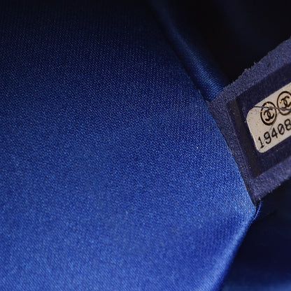 Chanel Calfskin Stitched Large Bowling Bag Blue 6 of 8
