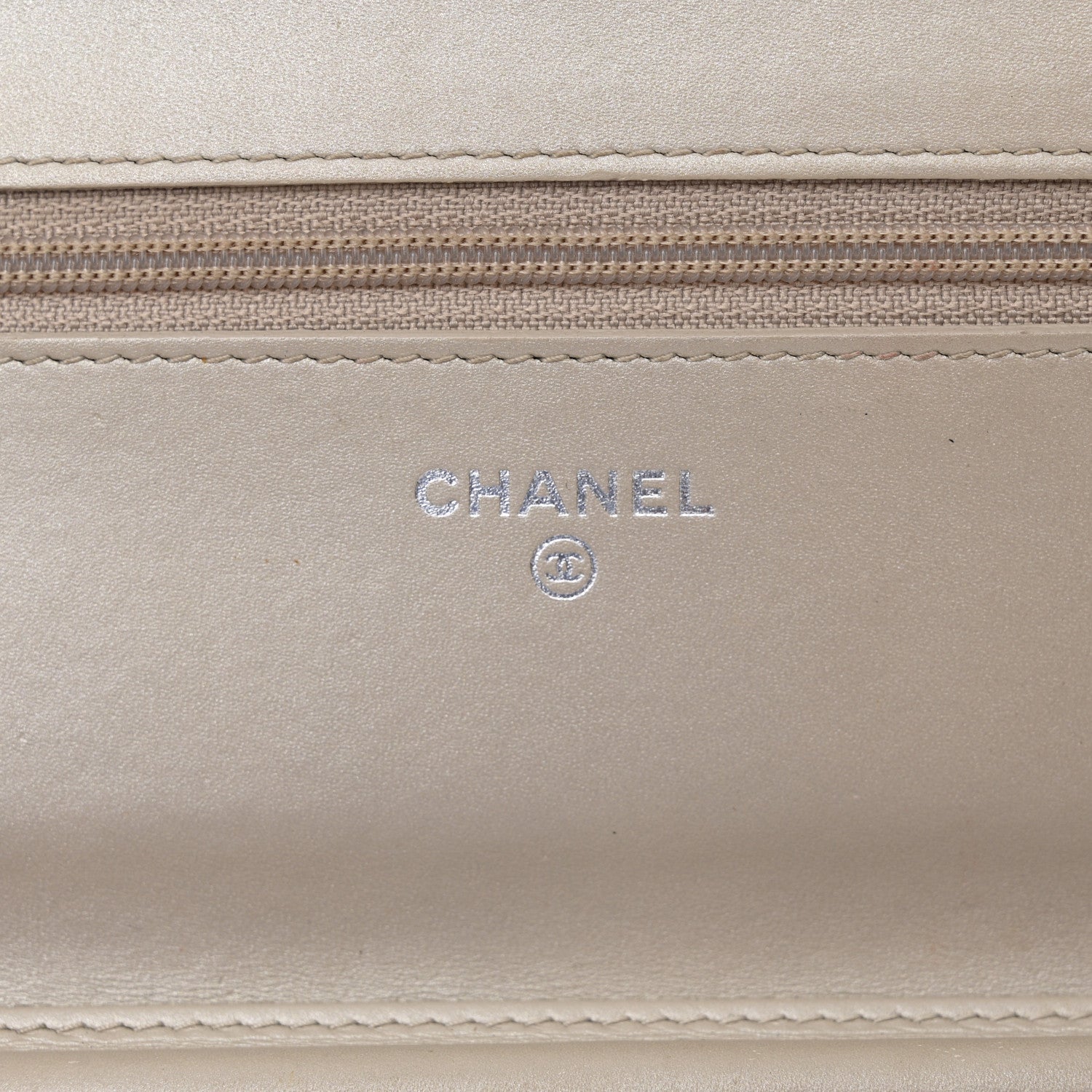 Chanel Iridescent Patent Calfskin Quilted Boy Wallet On Chain WOC Beige 6 of 15