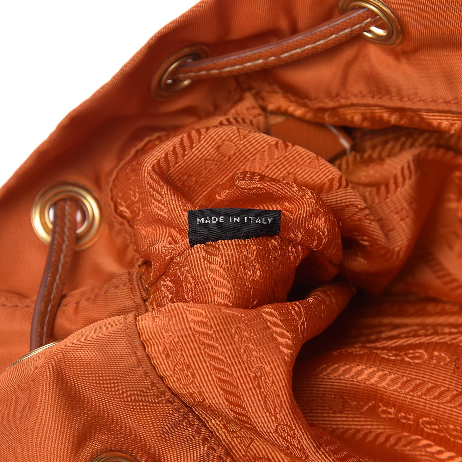 Prada Tessuto Nylon Saffiano Vela Backpack Papaya 7 of 16