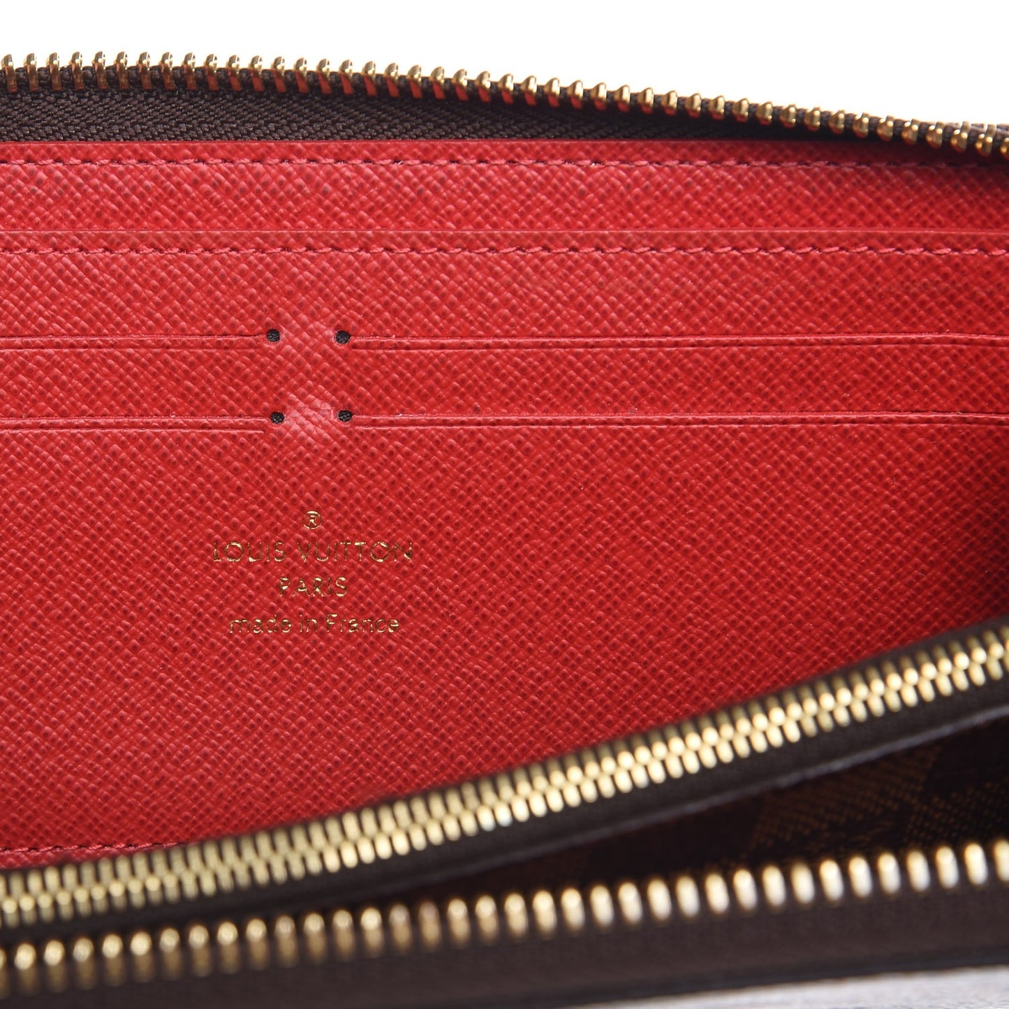 Damier Ebene Clemence Wallet Cherry