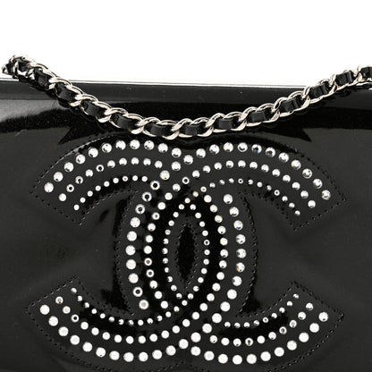 Chanel Patent Strass Wallet On Chain WOC Black 9 of 11