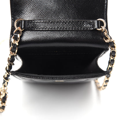 Chanel Caviar Quilted Crystal CC Airpods Pro and Phone Case With Chain Black 5 of 13