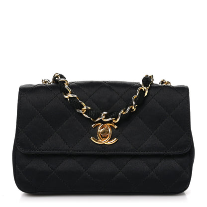 Chanel Satin Quilted Micro Mini Flap Black 1 of 10