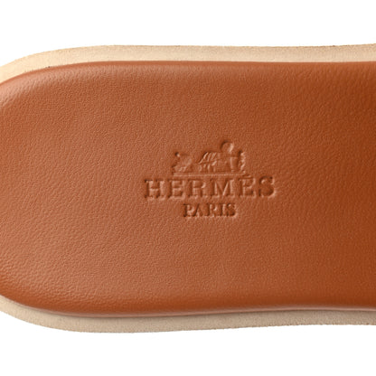 Hermes Calfskin Cork Eze 30 Sandals 39 Marron Glaise 7 of 8