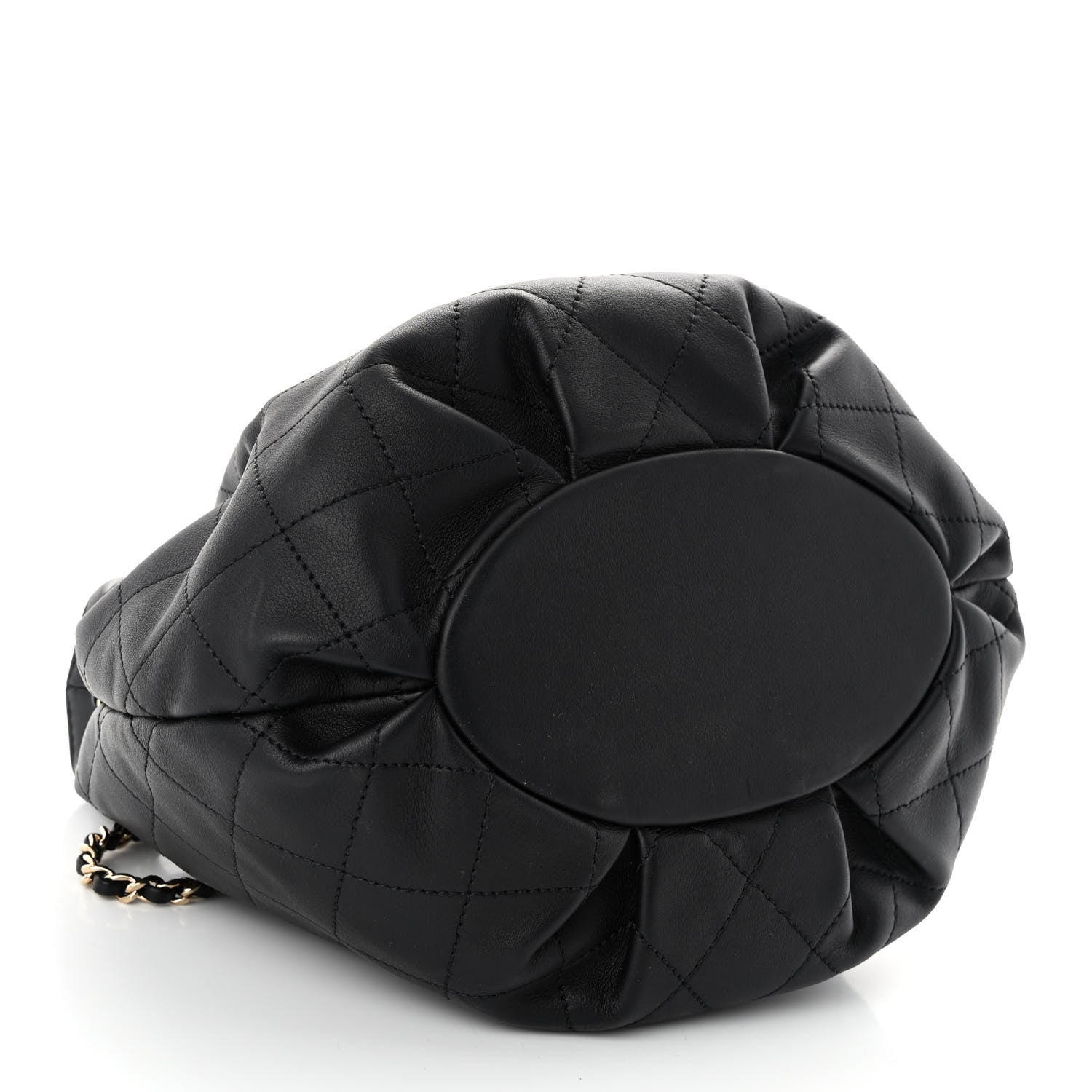 Chanel Calfskin Stitched Mini Drawstring CC Bag Black 4 of 10