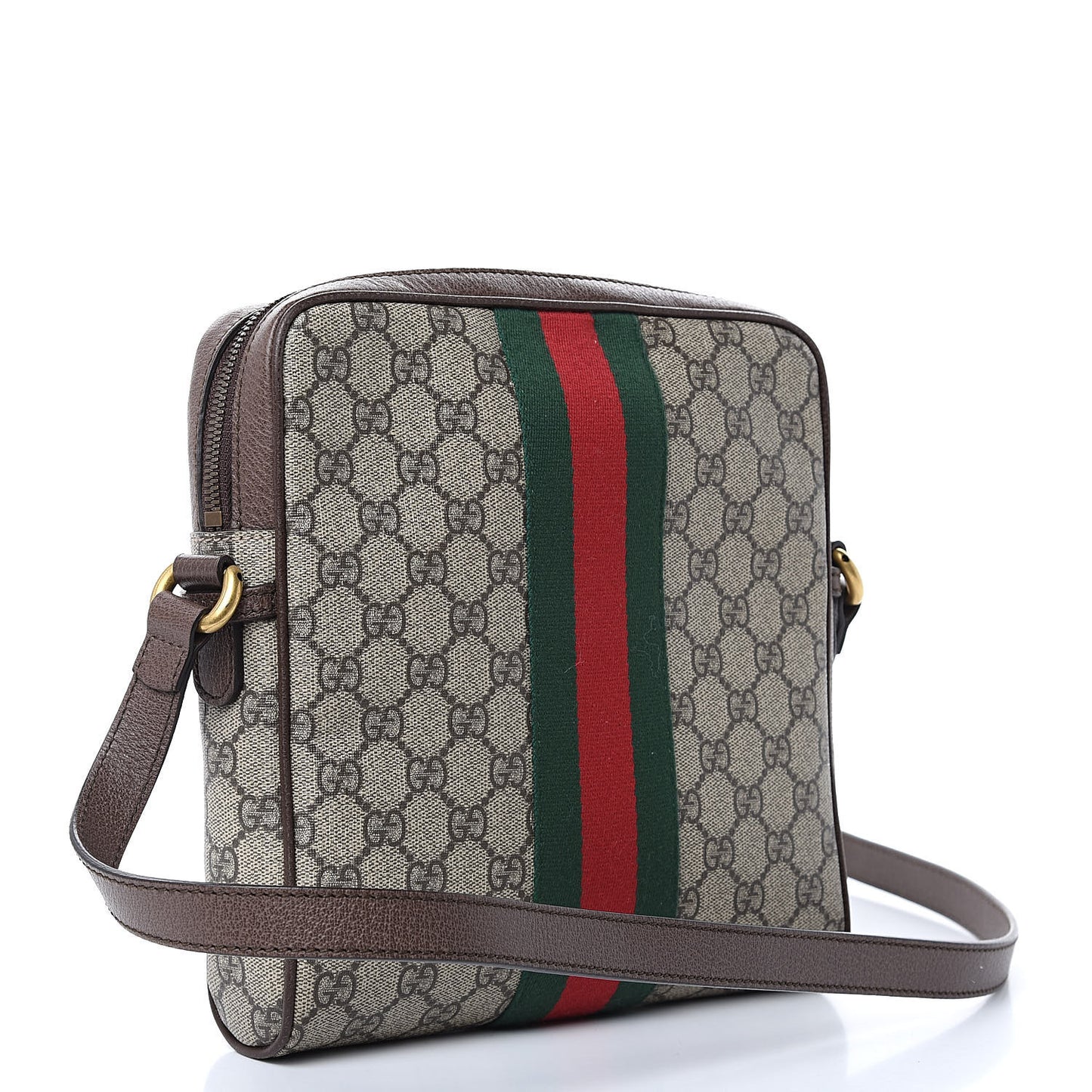 GG Supreme Monogram Web Small Ophidia Messenger Bag Brown