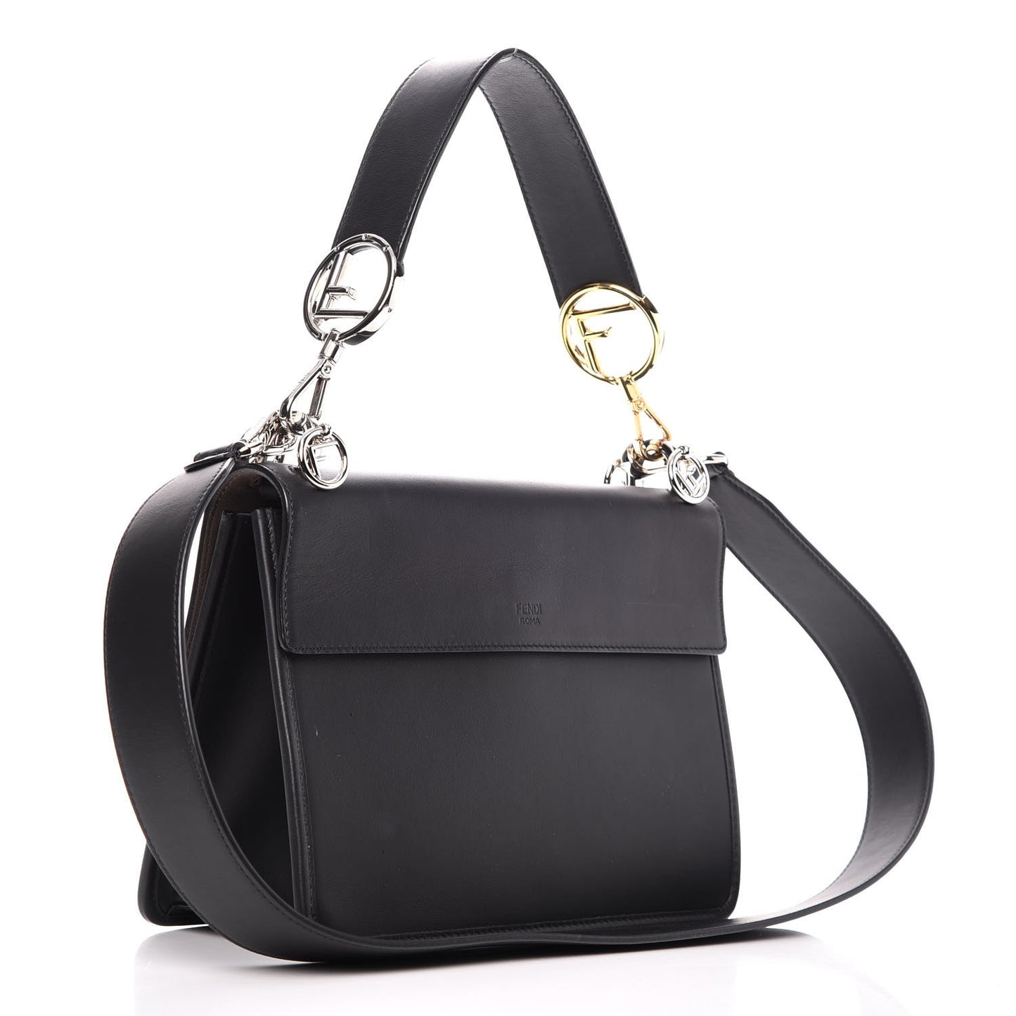 Vitello Century Opaco F is Fendi Kan I Shoulder Bag Black