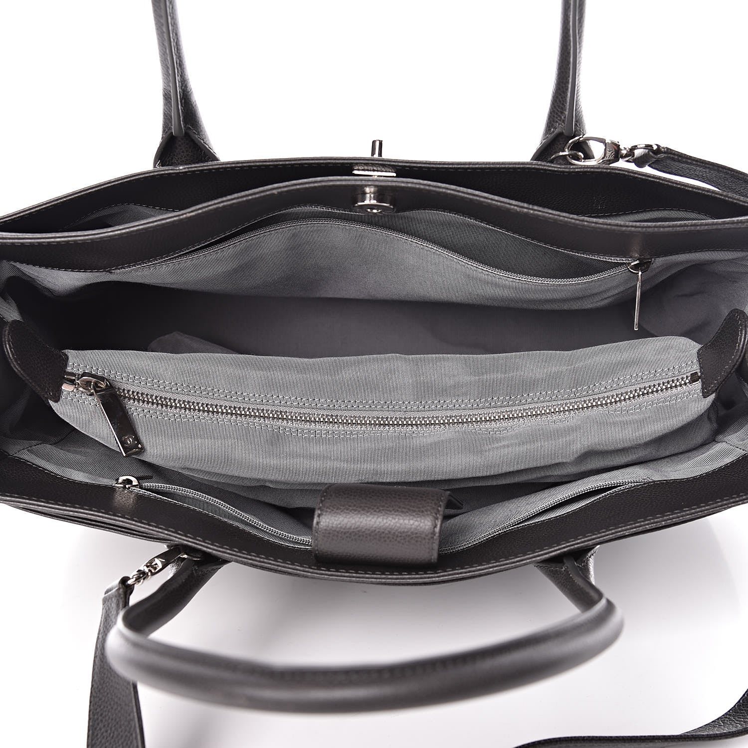 Chanel Calfskin Cerf Executive Shopper Tote Dark Grey 6 of 17