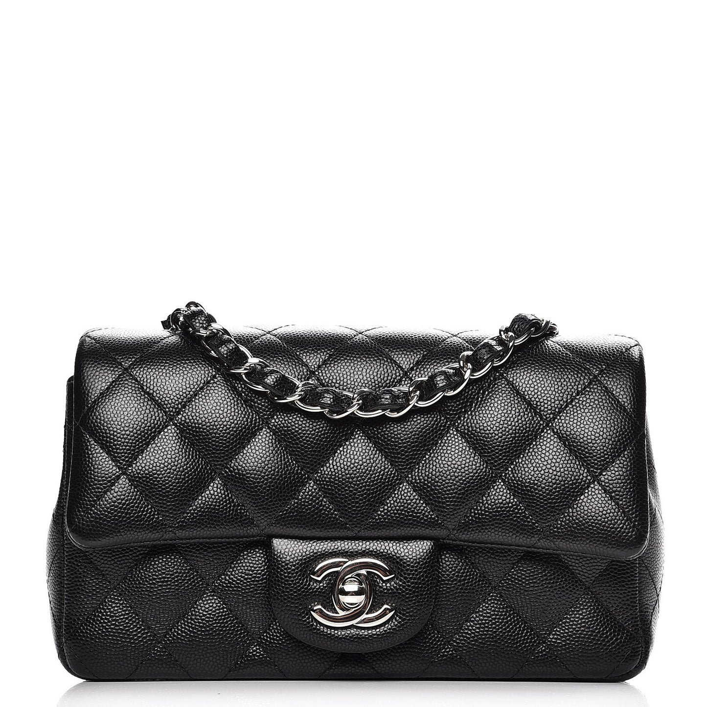 Caviar Quilted Mini Rectangular Flap Black