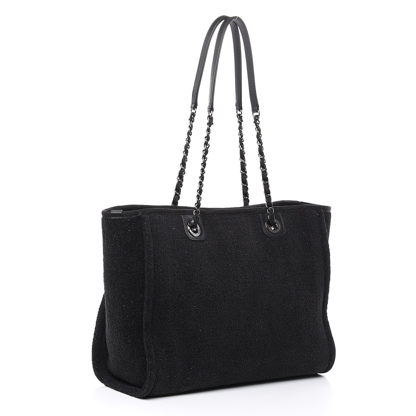 Lurex Boucle Small Deauville Tote Black