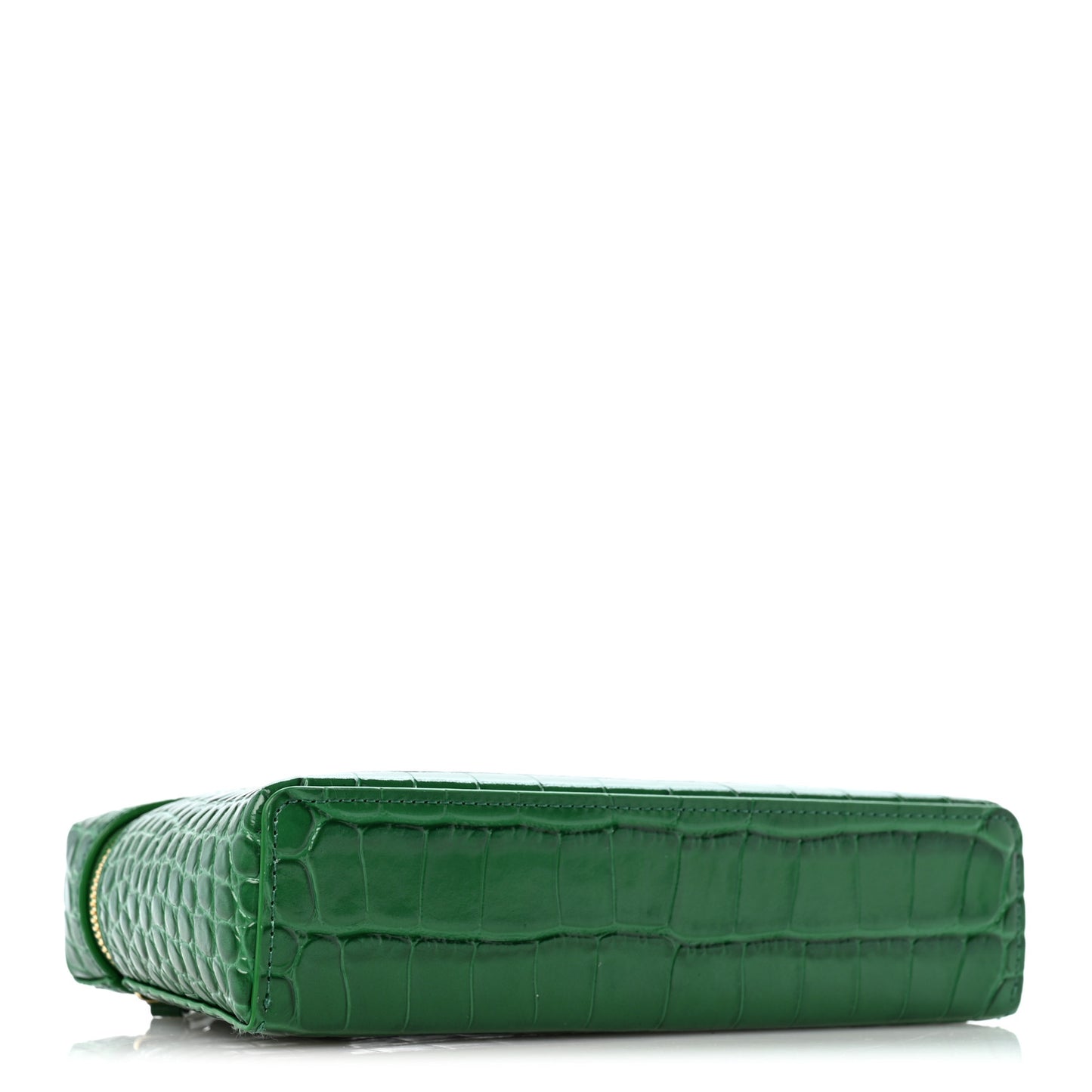 Calfskin Crocodile Embossed Crococo Exoticoco Vanity With Chain Emerald