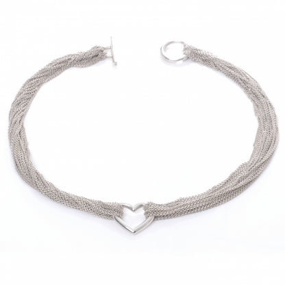 Tiffany Sterling Silver Heart Multi Chain Toggle Necklace 3 of 4