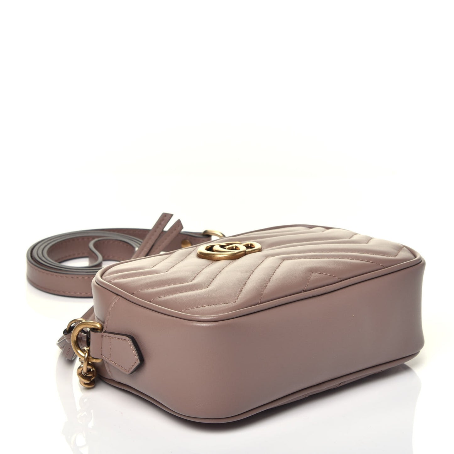 Calfskin Matelasse Mini GG Marmont Chain Shoulder Bag Porcelain Rose