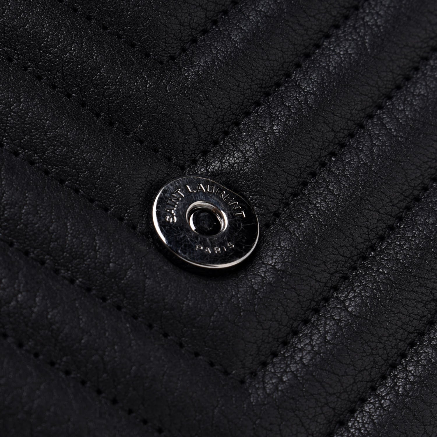 Saint Laurent Sheepskin Matelasse Chevron Monogram Medium College Bag Black 12 of 15