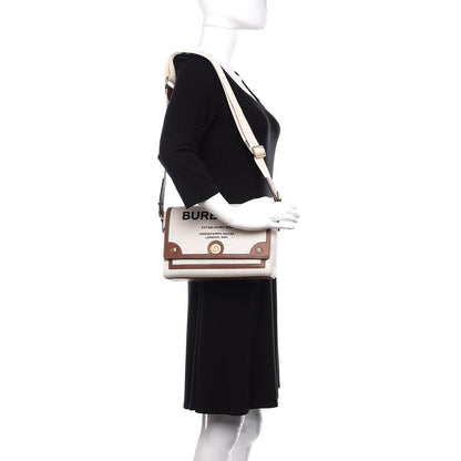 Burberry Canvas Horseferry Print Note Crossbody Bag Natural Tan 2 of 10