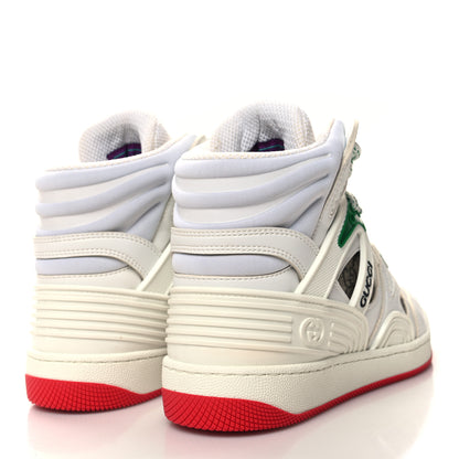 Gucci Demetra GG Supreme Monogram Womens Basket High Top Sneakers 35 Great White Beige Ebony 4 of 9