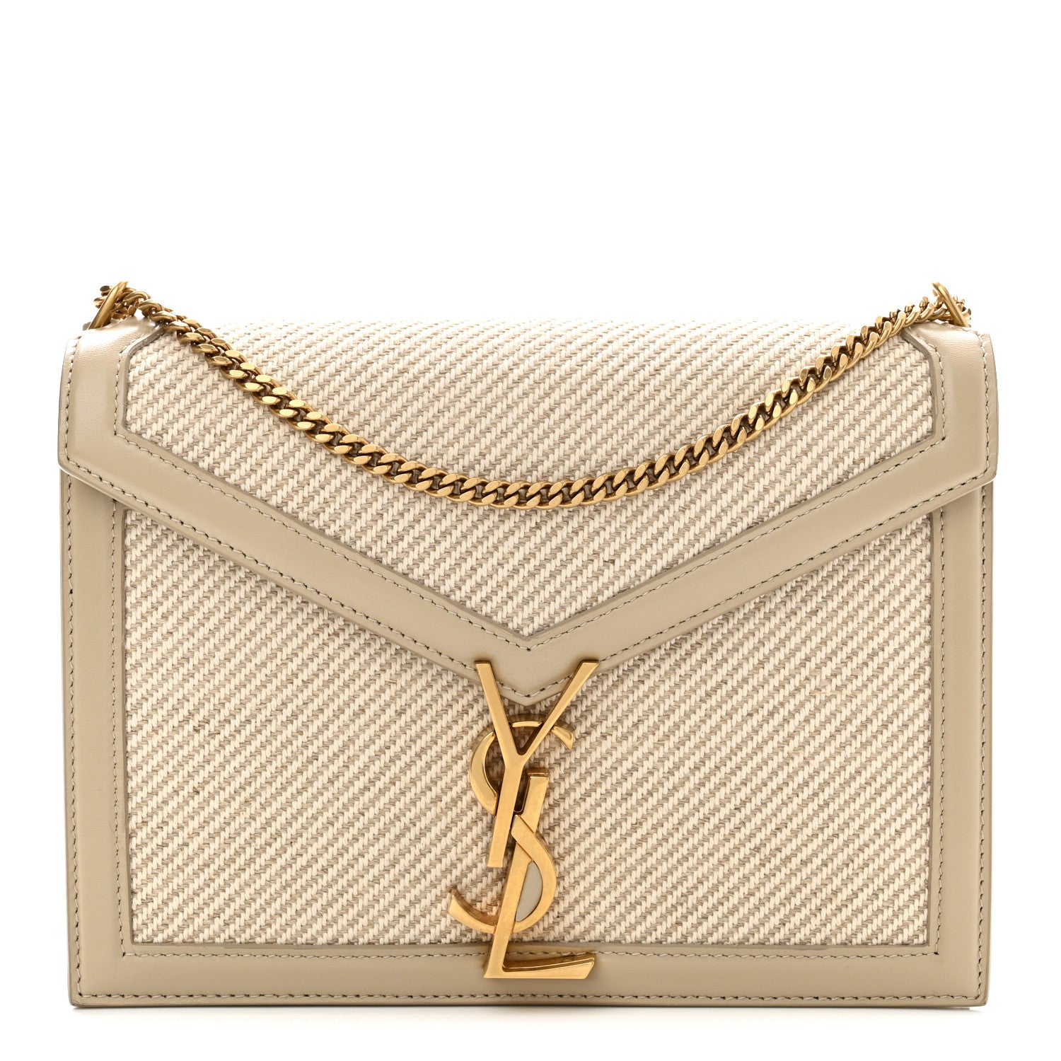 Saint Laurent Canvas Calfskin Classic Monogram Cassandra Natural Beige Sea Salt 1 of 11
