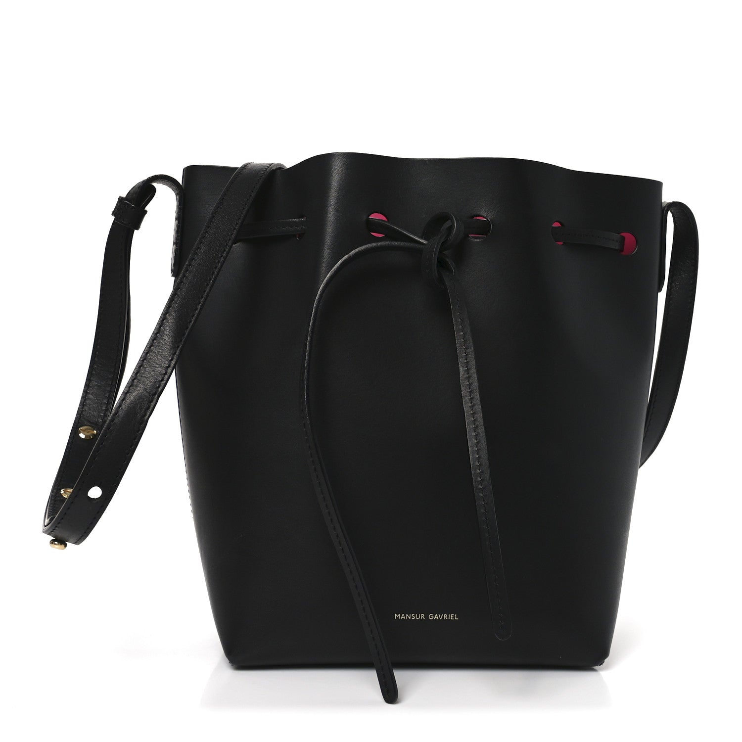 Mansur Gavriel Vegetable Tanned Calfskin Mini Bucket Bag Black Dolly 1 of 10