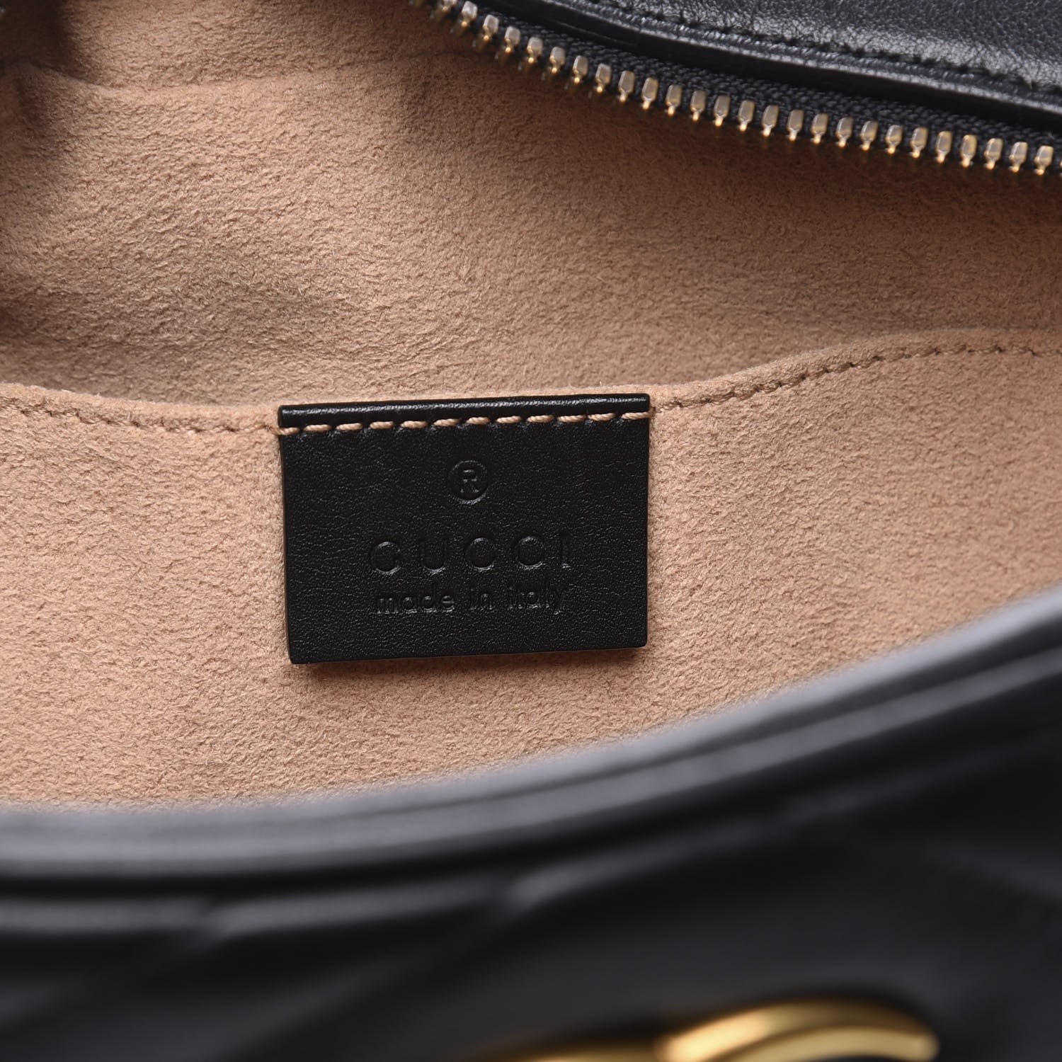 Gucci Calfskin Matelasse Small GG Marmont Chain Shoulder Bag Black 4 of 10