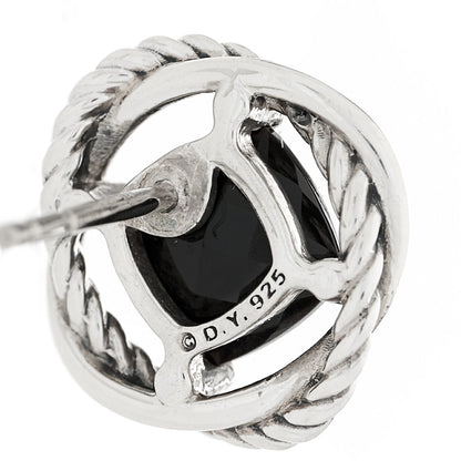 David Yurman Sterling Silver Black Onyx 7mm Infinity Earrings 4 of 4