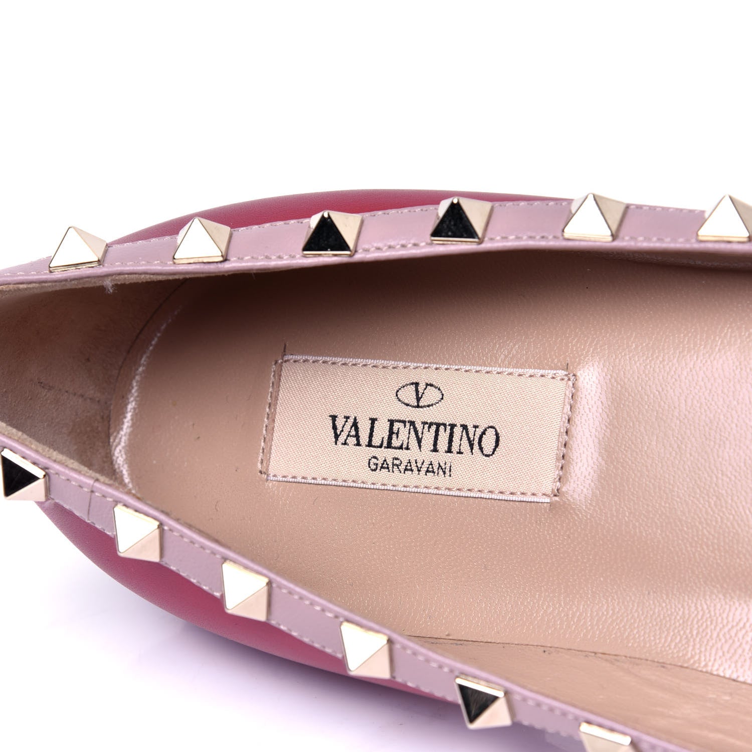 Valentino Garavani Calfskin Nappa Rockstud Ballerina Flats 40.5 Rosso Valentino Poudre 6 of 6