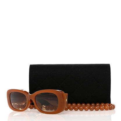 Chanel Acetate Rectangle Sunglasses 5488 Brown 10 of 10