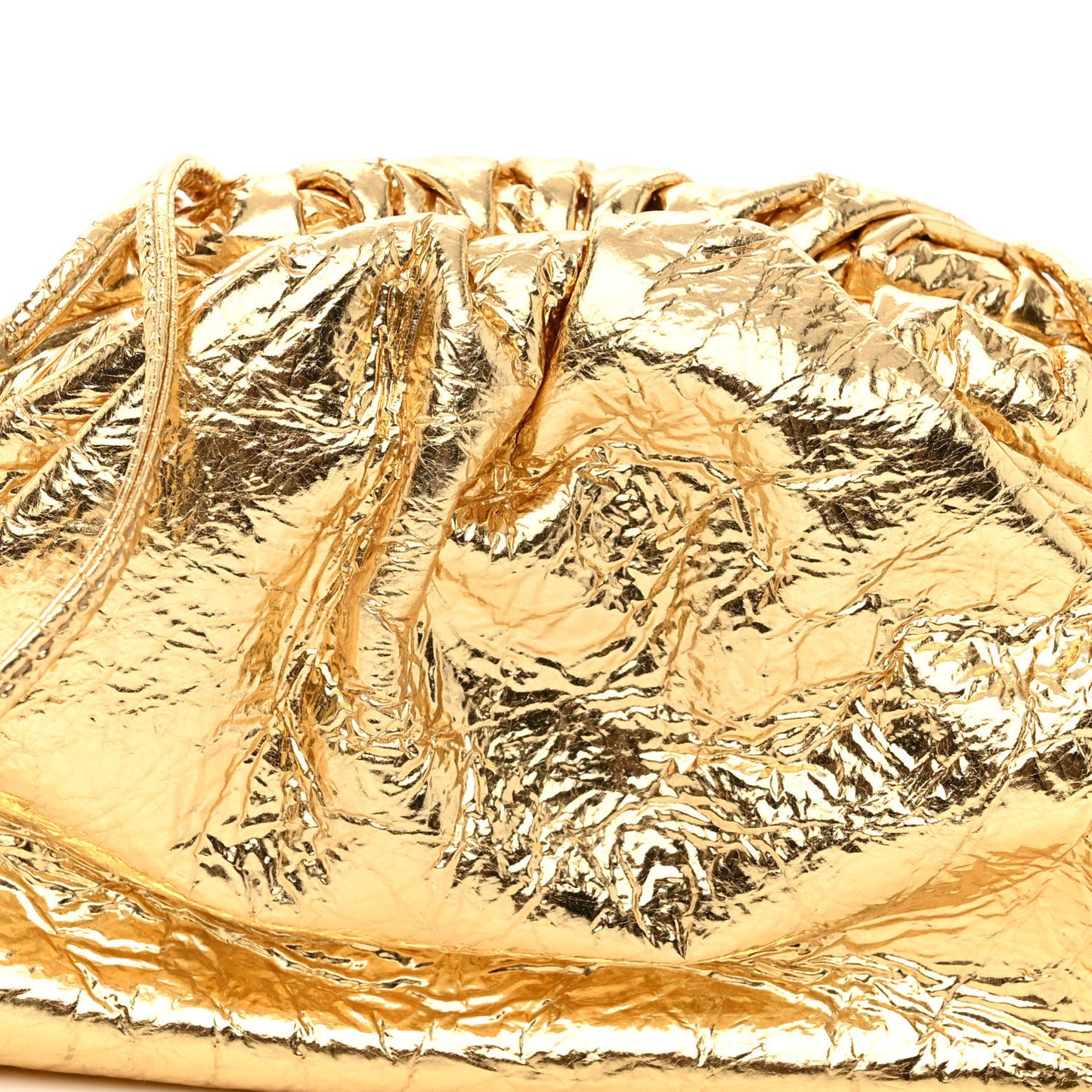 Metallic Crushed Calfskin The Mini Pouch Gold