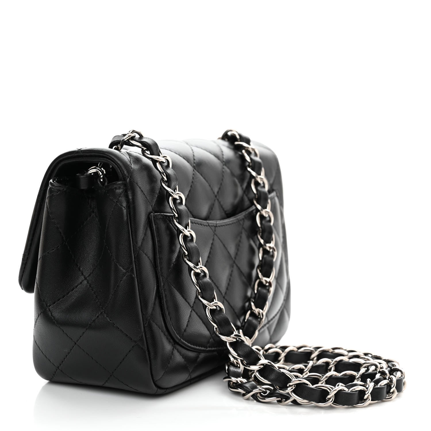 Chanel Lambskin Quilted Mini Square Flap Black 3 of 14
