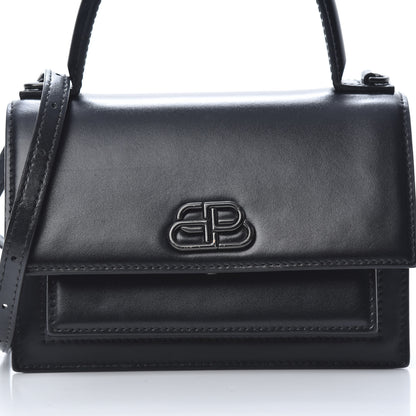 Balenciaga Box Calfskin Monochrome XS Sharp Top Handle Bag Black 8 of 13