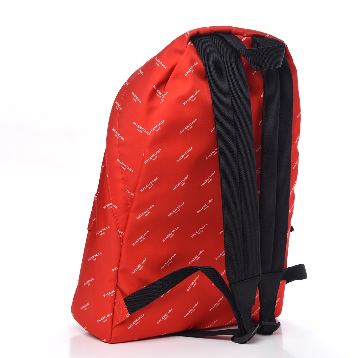 Twill Nylon Allover Logo Print Explorer Backpack Rouge Vermillion White
