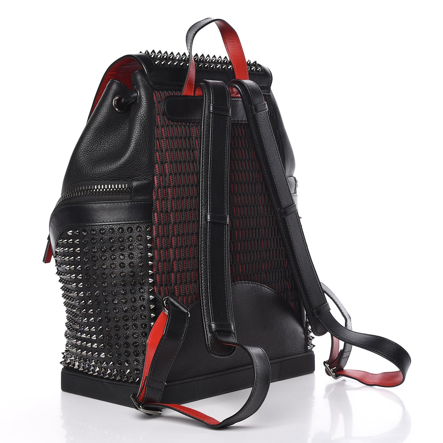 Calfskin Spiked Explorafunk Backpack Black