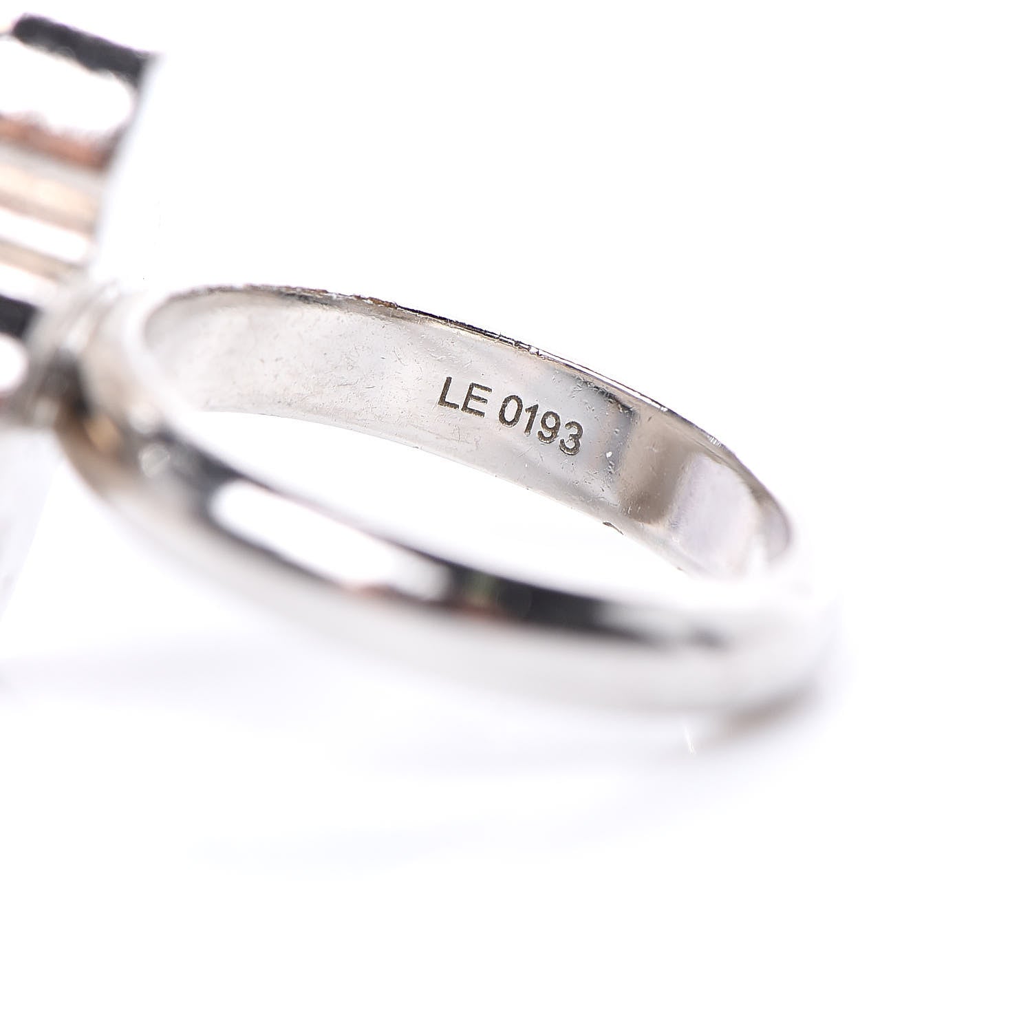 Louis Vuitton Crystal Love Letters Timeless Ring Silver L 7.75 6 of 6